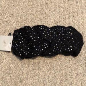 Black sparkly braided headband/ ear warmer